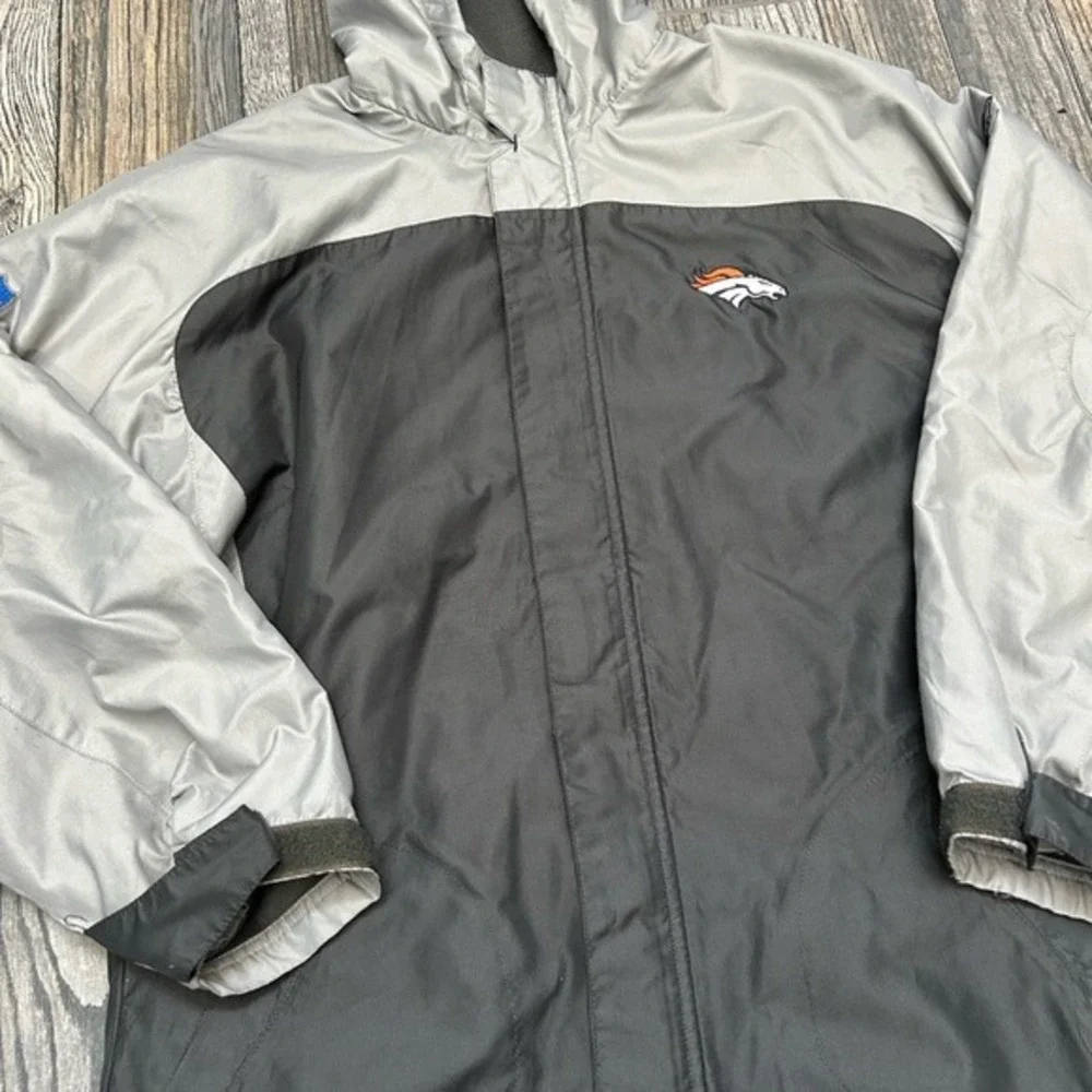 🔥🏈 Vintage DENVER BRONCOS NFL Reebok Fleece‎ Lined Hooded Performance Jacket